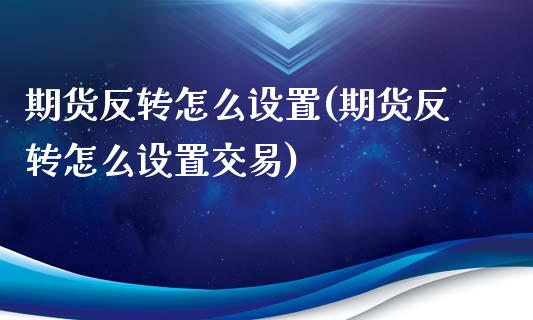 期货反转怎么设置(期货反转怎么设置交易)_https://www.zztgc.com_期货入门_第1张