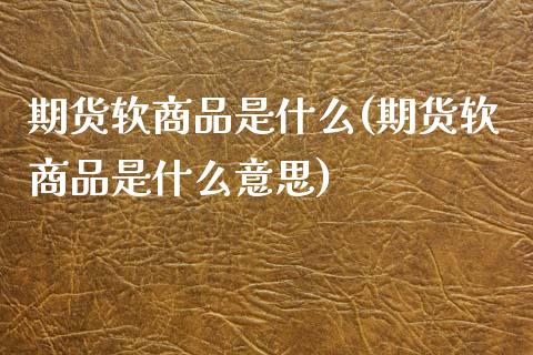 期货软商品是什么(期货软商品是什么意思)_https://www.zztgc.com_黄金期货_第1张