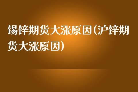 锡锌期货大涨原因(沪锌期货大涨原因)_https://www.zztgc.com_黄金期货_第1张