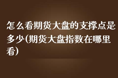 怎么看期货大盘的支撑点是多少(期货大盘指数在哪里看)_https://www.zztgc.com_期货直播_第1张