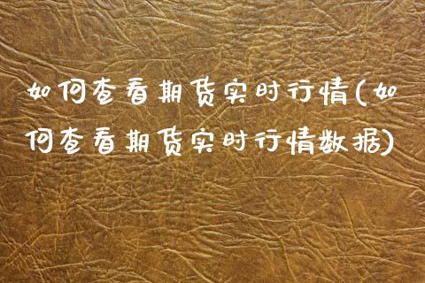 如何查看期货实时行情(如何查看期货实时行情数据)_https://www.zztgc.com_黄金期货_第1张