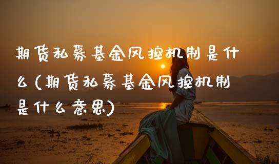 期货私募基金风控机制是什么(期货私募基金风控机制是什么意思)_https://www.zztgc.com_期货直播_第1张
