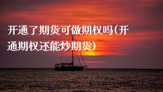 开通了期货可做期权吗(开通期权还能炒期货)_https://www.zztgc.com_黄金期货_第1张
