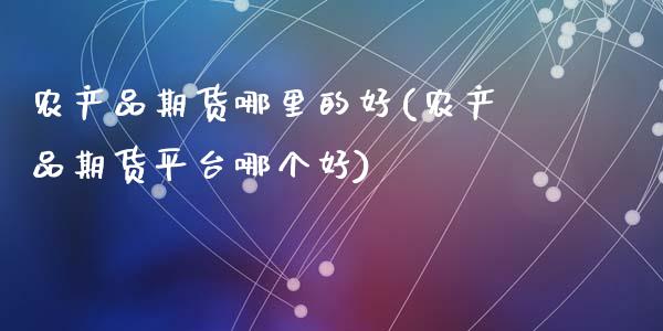 农产品期货哪里的好(农产品期货平台哪个好)_https://www.zztgc.com_期货入门_第1张