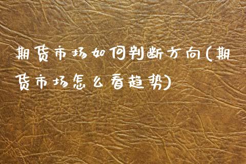 期货市场如何判断方向(期货市场怎么看趋势)_https://www.zztgc.com_期货直播_第1张