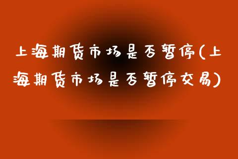 上海期货市场是否暂停(上海期货市场是否暂停交易)_https://www.zztgc.com_期货入门_第1张
