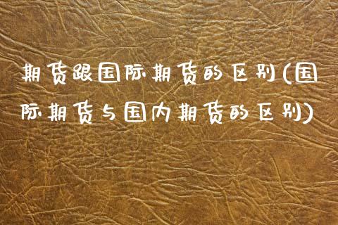期货跟国际期货的区别(国际期货与国内期货的区别)_https://www.zztgc.com_原油期货_第1张