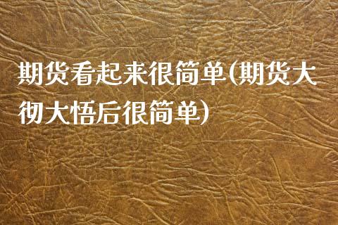 期货看起来很简单(期货大彻大悟后很简单)_https://www.zztgc.com_期货行情_第1张