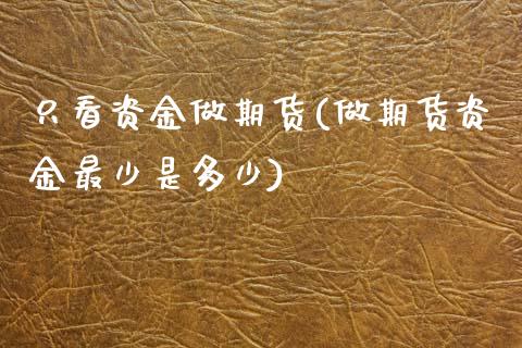 只看资金做期货(做期货资金最少是多少)_https://www.zztgc.com_期货入门_第1张