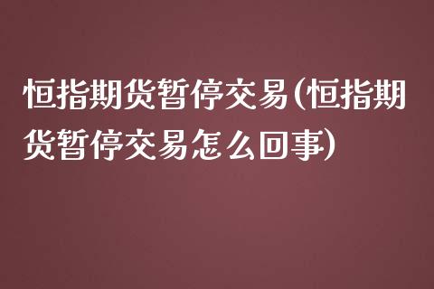 恒指期货暂停交易(恒指期货暂停交易怎么回事)_https://www.zztgc.com_期货入门_第1张