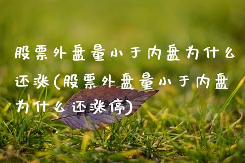 股票外盘量小于内盘为什么还涨(股票外盘量小于内盘为什么还涨停)_https://www.zztgc.com_黄金期货_第1张
