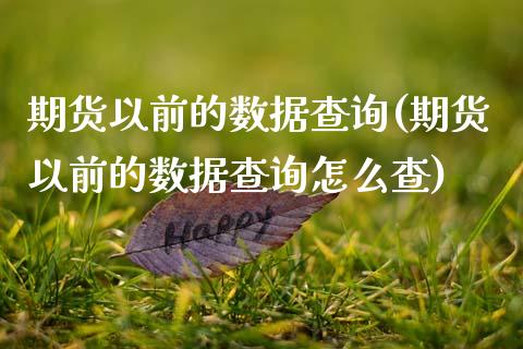 期货以前的数据查询(期货以前的数据查询怎么查)_https://www.zztgc.com_期货直播_第1张