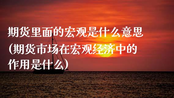 期货里面的宏观是什么意思(期货市场在宏观经济中的作用是什么)_https://www.zztgc.com_期货直播_第1张