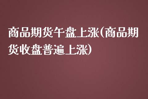 商品期货午盘上涨(商品期货收盘普遍上涨)_https://www.zztgc.com_期货入门_第1张