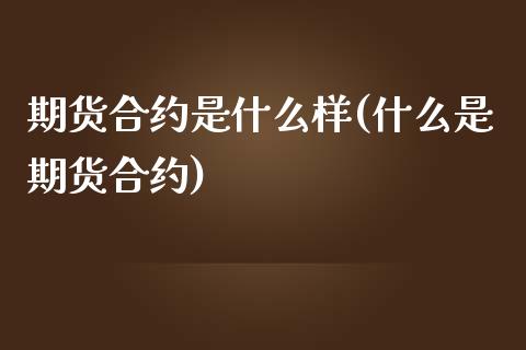 期货合约是什么样(什么是期货合约)_https://www.zztgc.com_原油期货_第1张