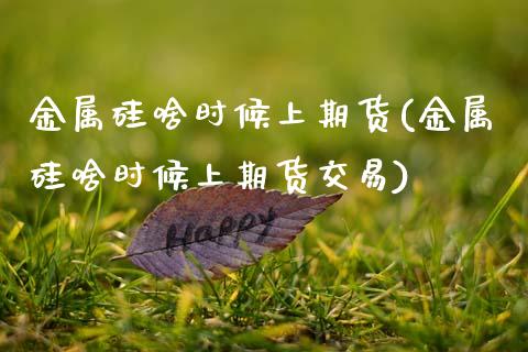 金属硅啥时候上期货(金属硅啥时候上期货交易)_https://www.zztgc.com_期货入门_第1张