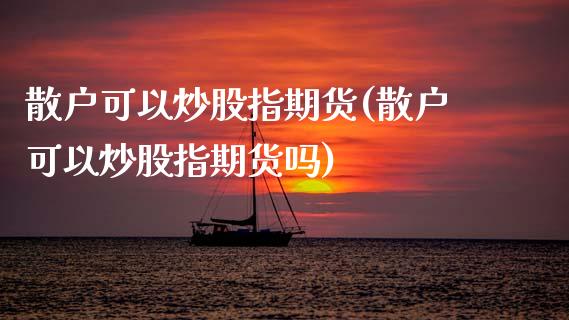 散户可以炒股指期货(散户可以炒股指期货吗)_https://www.zztgc.com_期货入门_第1张