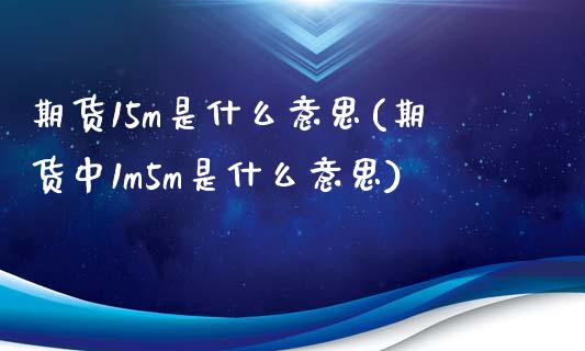 期货15m是什么意思(期货中1m5m是什么意思)_https://www.zztgc.com_期货行情_第1张