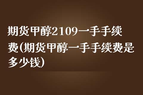 期货甲醇2109一手手续费(期货甲醇一手手续费是多少钱)_https://www.zztgc.com_期货入门_第1张
