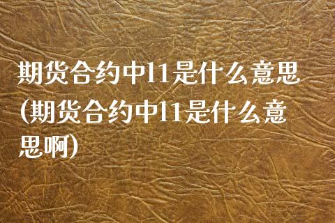 期货合约中l1是什么意思(期货合约中l1是什么意思啊)_https://www.zztgc.com_期货行情_第1张