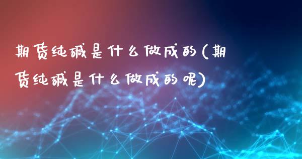 期货纯碱是什么做成的(期货纯碱是什么做成的呢)_https://www.zztgc.com_原油期货_第1张