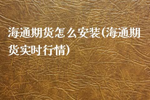 海通期货怎么安装(海通期货实时行情)_https://www.zztgc.com_原油期货_第1张
