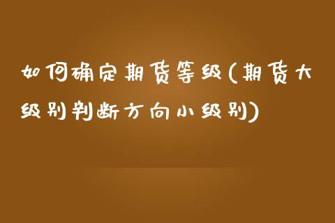 如何确定期货等级(期货大级别判断方向小级别)_https://www.zztgc.com_原油期货_第1张