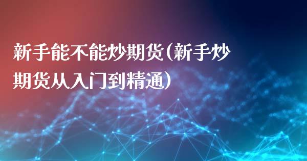 新手能不能炒期货(新手炒期货从入门到精通)_https://www.zztgc.com_期货行情_第1张