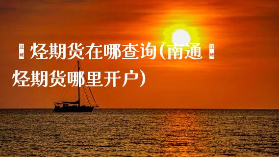 烯烃期货在哪查询(南通烯烃期货哪里开户)_https://www.zztgc.com_期货入门_第1张