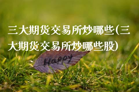 三大期货交易所炒哪些(三大期货交易所炒哪些股)_https://www.zztgc.com_期货入门_第1张