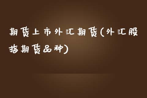 期货上市外汇期货(外汇股指期货品种)_https://www.zztgc.com_黄金期货_第1张