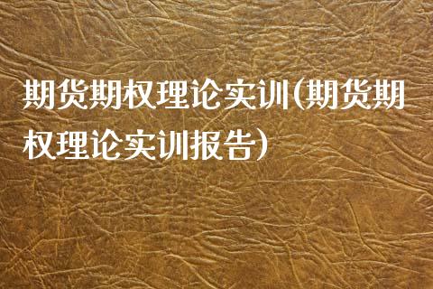 期货期权理论实训(期货期权理论实训报告)_https://www.zztgc.com_黄金期货_第1张