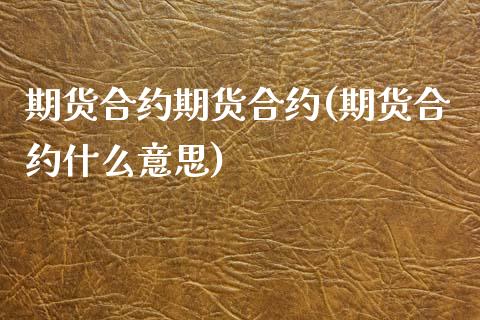 期货合约期货合约(期货合约什么意思)_https://www.zztgc.com_原油期货_第1张