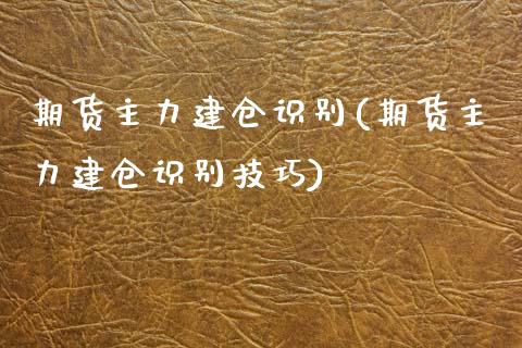 期货主力建仓识别(期货主力建仓识别技巧)_https://www.zztgc.com_期货入门_第1张