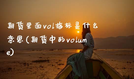 期货里面vol指标是什么意思(期货中的volume)_https://www.zztgc.com_原油期货_第1张