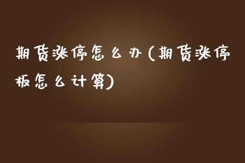 期货涨停怎么办(期货涨停板怎么计算)_https://www.zztgc.com_期货直播_第1张