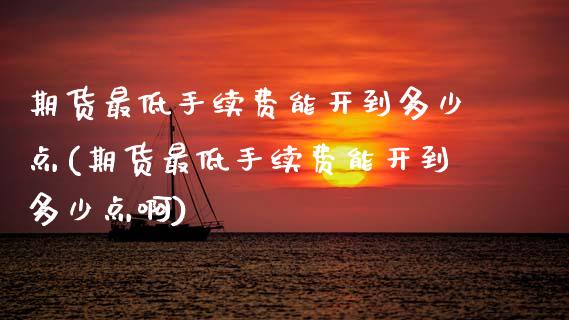 期货最低手续费能开到多少点(期货最低手续费能开到多少点啊)_https://www.zztgc.com_期货行情_第1张