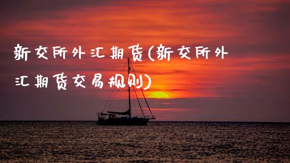 新交所外汇期货(新交所外汇期货交易规则)_https://www.zztgc.com_原油期货_第1张