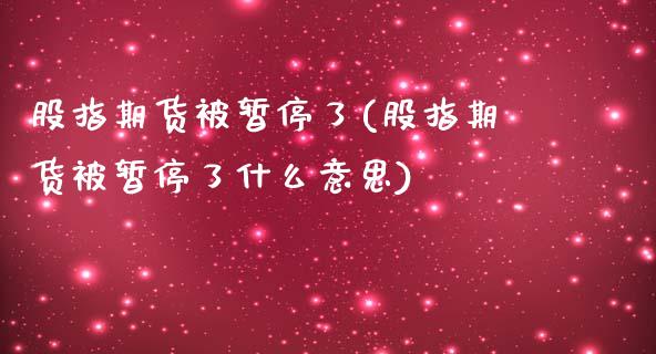 股指期货被暂停了(股指期货被暂停了什么意思)_https://www.zztgc.com_原油期货_第1张