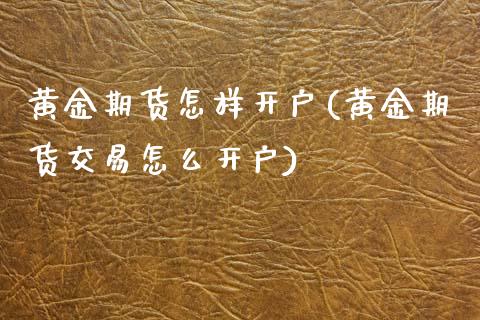 黄金期货怎样开户(黄金期货交易怎么开户)_https://www.zztgc.com_期货直播_第1张