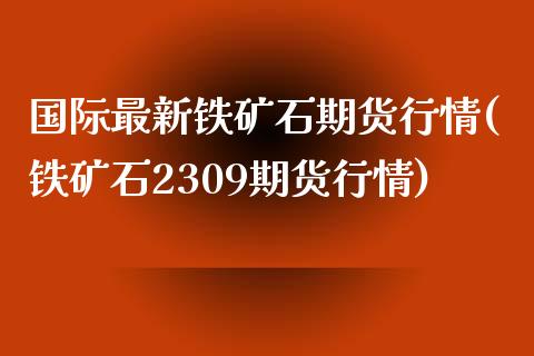 国际最新铁矿石期货行情(铁矿石2309期货行情)_https://www.zztgc.com_期货入门_第1张