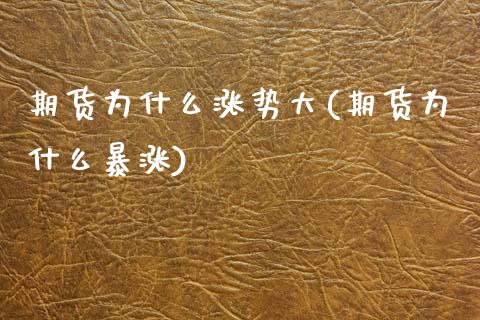 期货为什么涨势大(期货为什么暴涨)_https://www.zztgc.com_期货入门_第1张