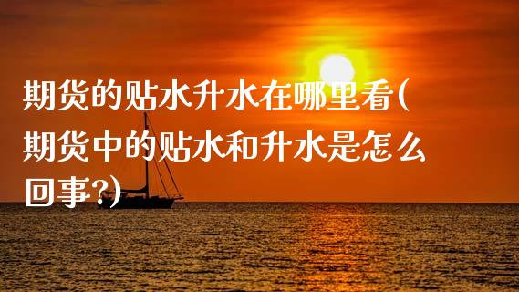 期货的贴水升水在哪里看(期货中的贴水和升水是怎么回事?)_https://www.zztgc.com_期货入门_第1张