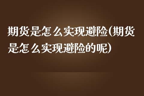 期货是怎么实现避险(期货是怎么实现避险的呢)_黄金期货_第1张_珍投期货网 期货是怎么实现避险(期货是怎么实现避险的呢)_https://www.zztgc.com_黄金期货_第1张