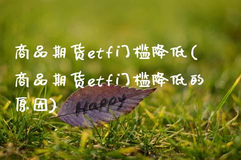 商品期货etf门槛降低(商品期货etf门槛降低的原因)_https://www.zztgc.com_期货行情_第1张