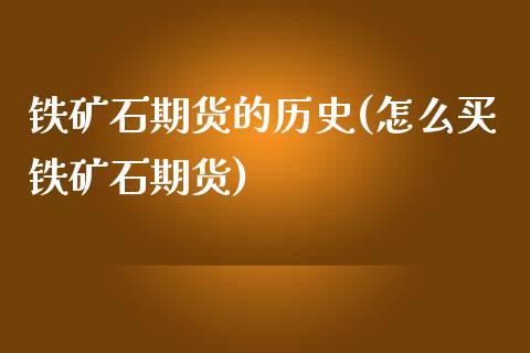 铁矿石期货的历史(怎么买铁矿石期货)_https://www.zztgc.com_黄金期货_第1张