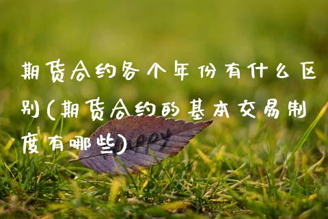 期货合约各个年份有什么区别(期货合约的基本交易制度有哪些)_https://www.zztgc.com_原油期货_第1张
