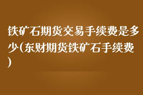 铁矿石期货交易手续费是多少(东财期货铁矿石手续费)_https://www.zztgc.com_期货行情_第1张