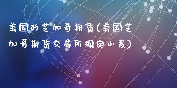 美国的芝加哥期货(美国芝加哥期货交易所规定小麦)_https://www.zztgc.com_期货行情_第1张