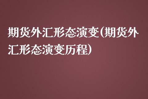 期货外汇形态演变(期货外汇形态演变历程)_https://www.zztgc.com_原油期货_第1张